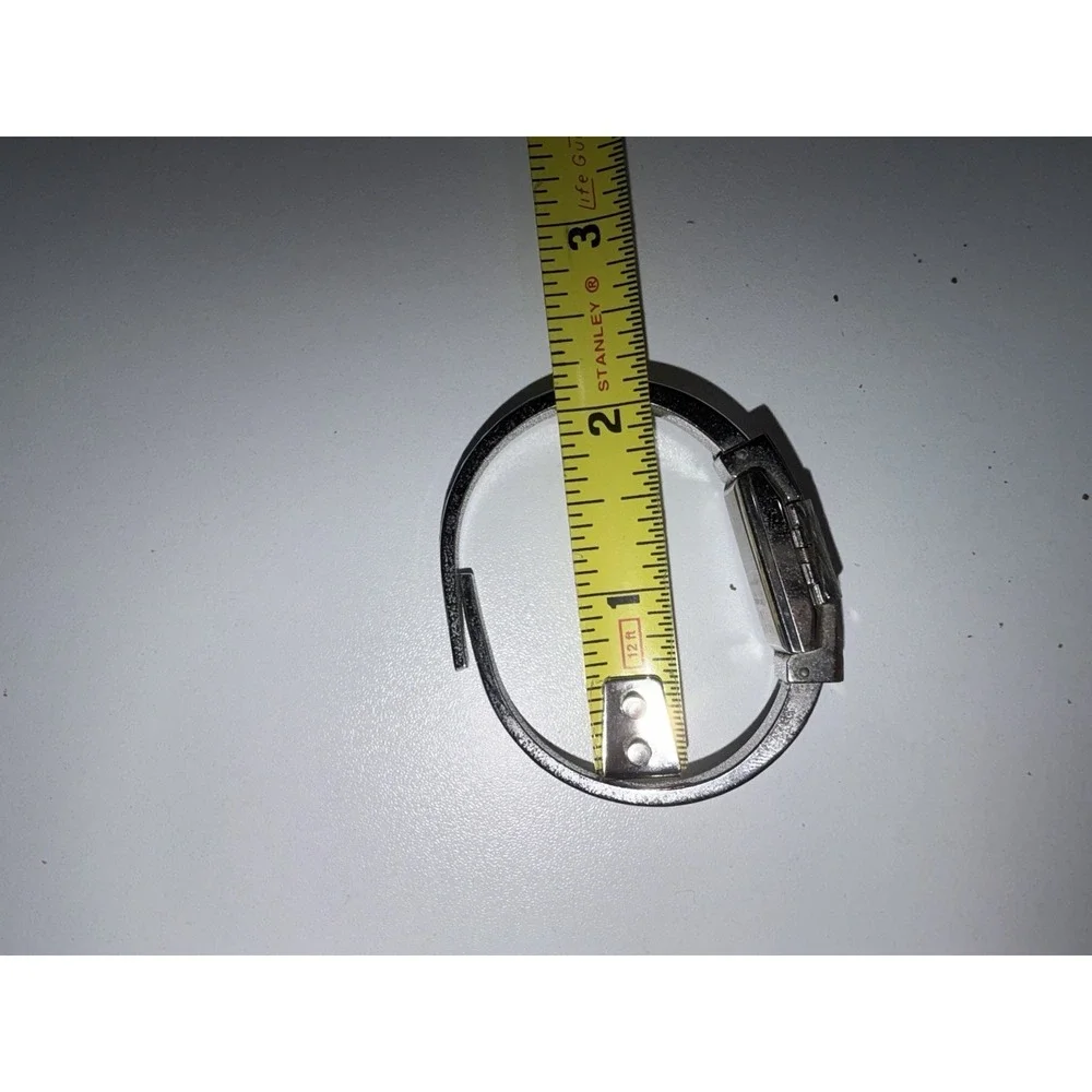 Vintage Swiss Consul Windup Watch Silver Peek A‎ Boo Cuff Needs Batteries